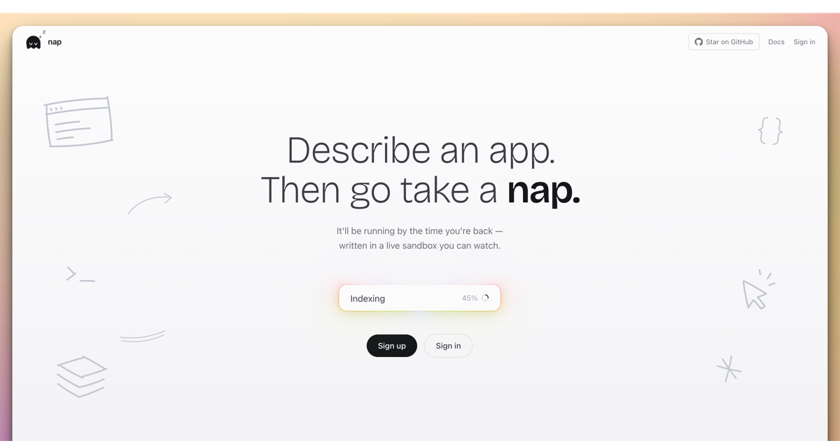 nap — describe an app, then go take a nap